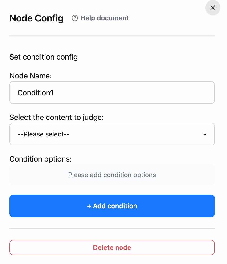 Basic Settings of the Condition Node