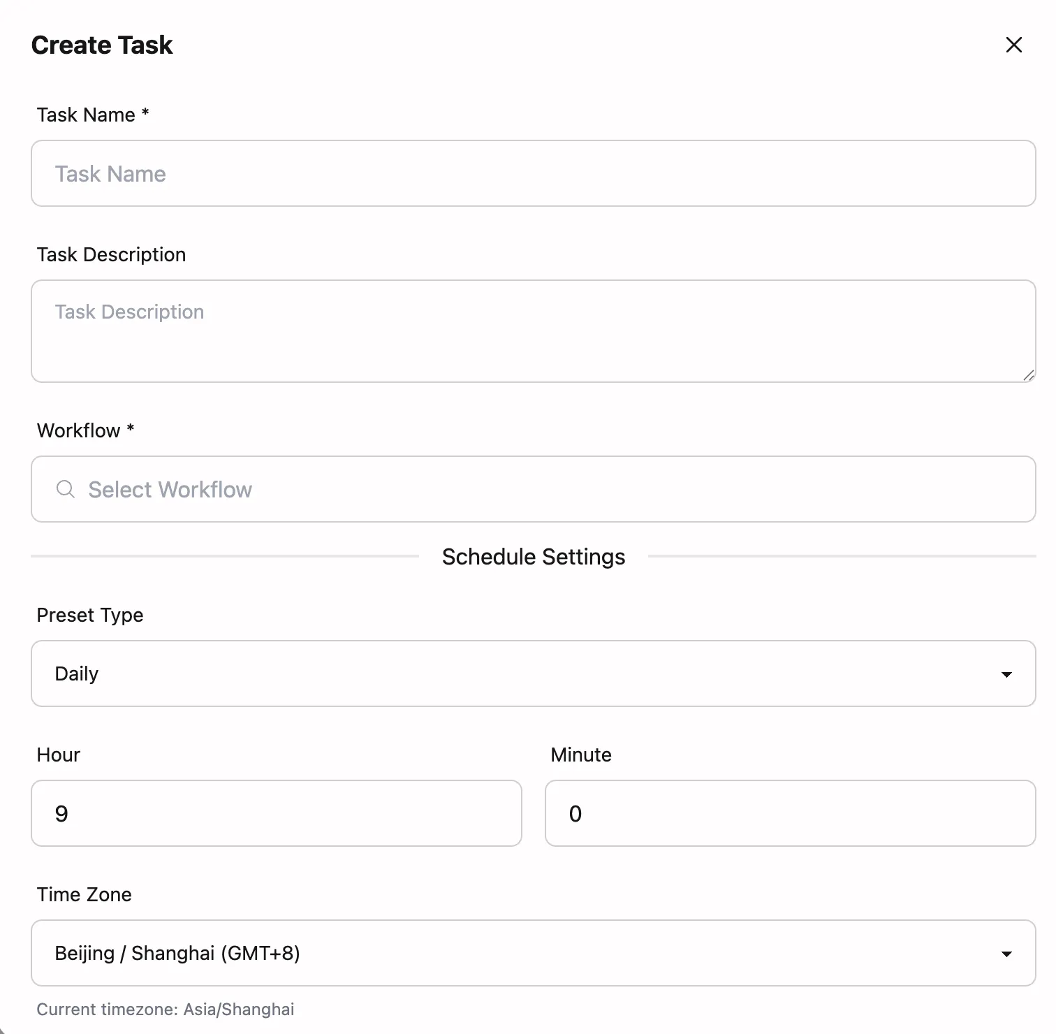 Create Scheduled Task (form)