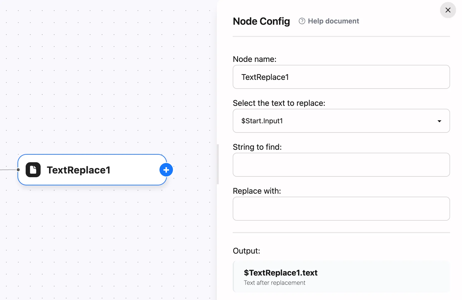 text replace node