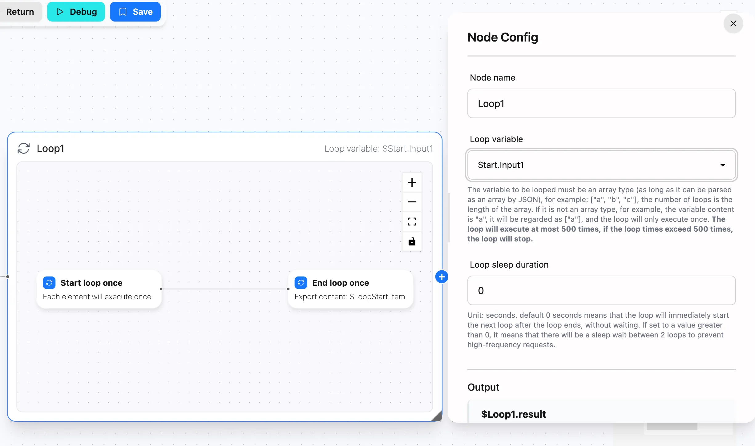 Loop Node Configuration