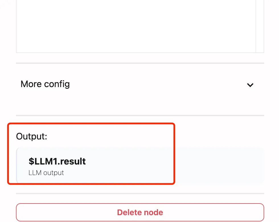 Node output example