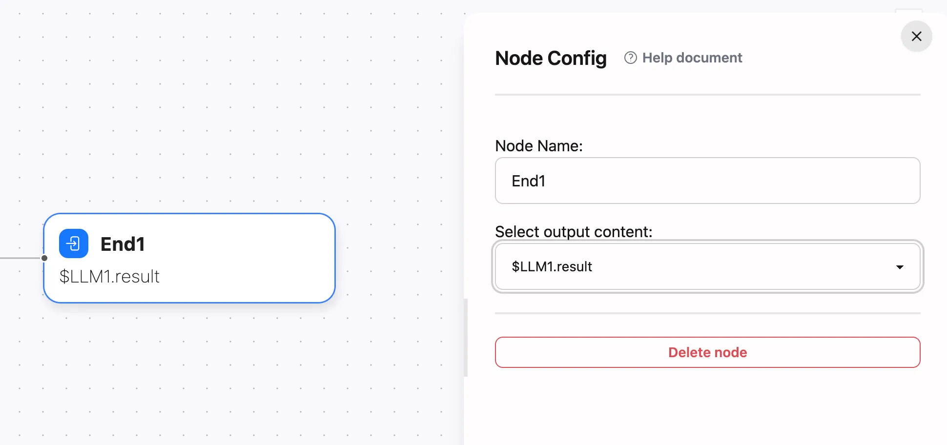 Output node setting