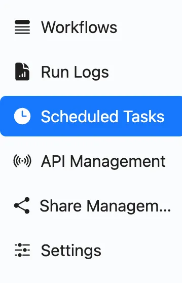 Scheduled Tasks entry in the sidebar