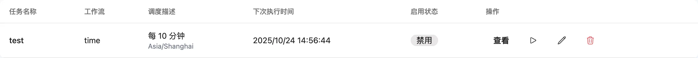 定时任务列表（关键字段一览）