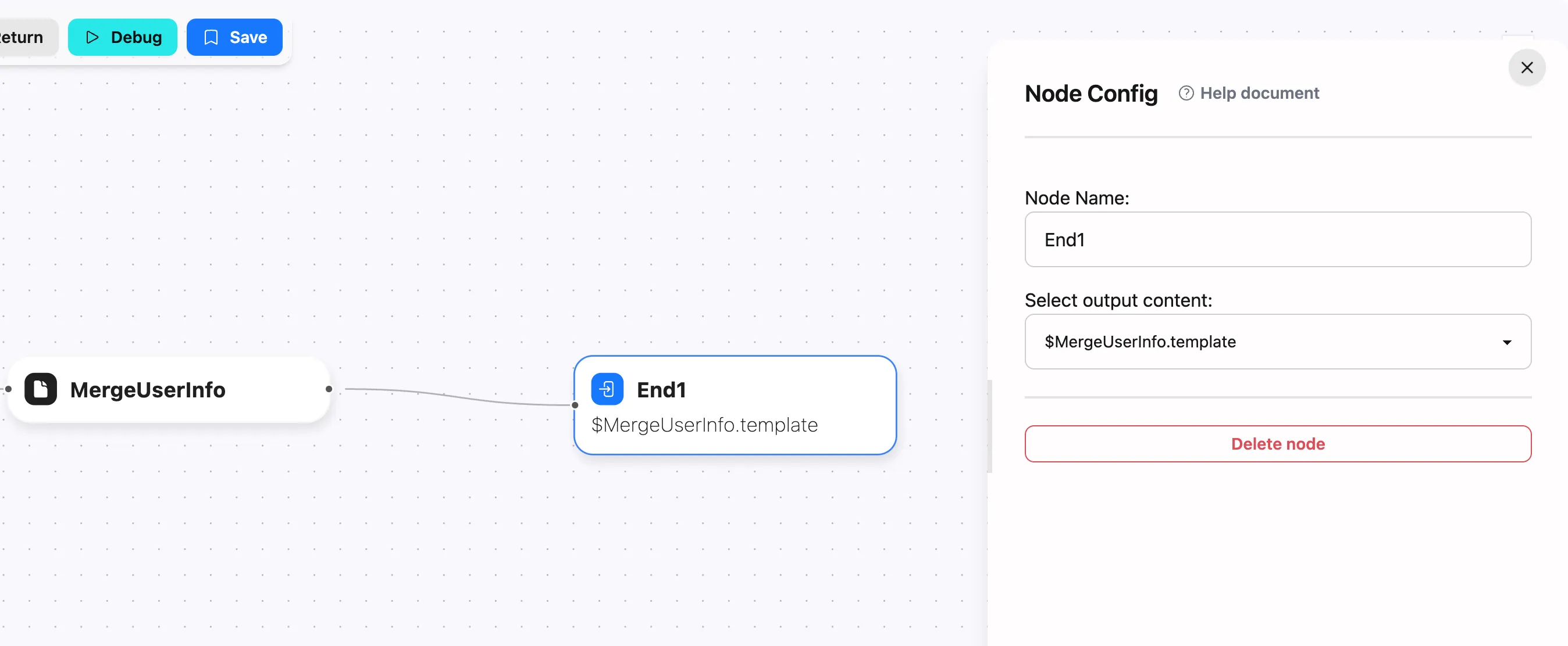 Output Node Configuration